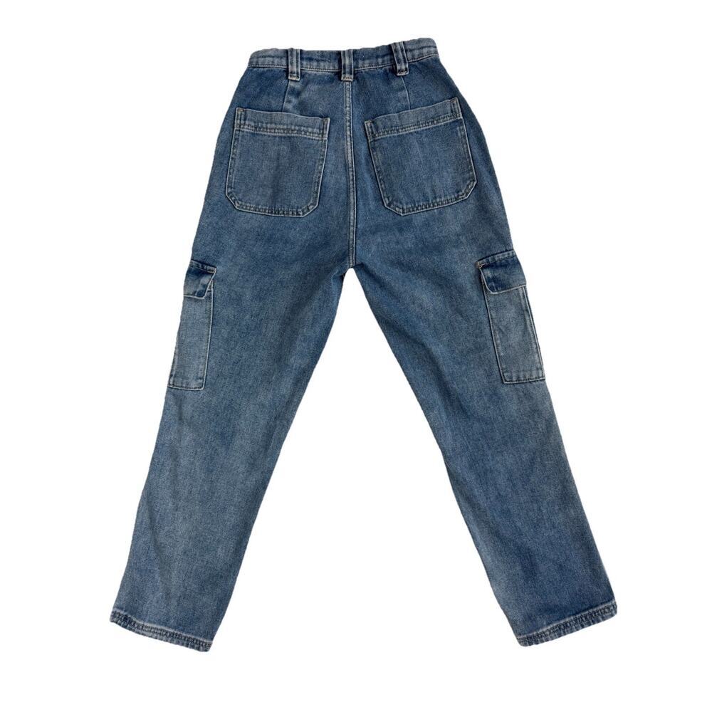 PacSun Cargo Jeans Womens 26 High Rise Distressed Straight Leg Utility Denim - Picture 2 of 4